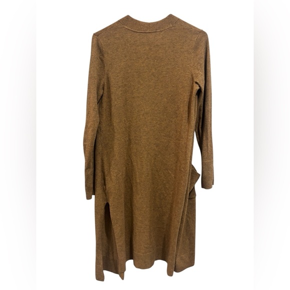 Time And Tru Open Front Duster Cardigan With Pockets Size S (4-6)Camel Heathered - Picture 9 of 11